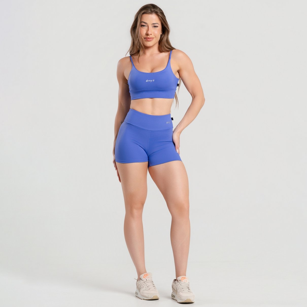 06 short fitness poliamida basico azul