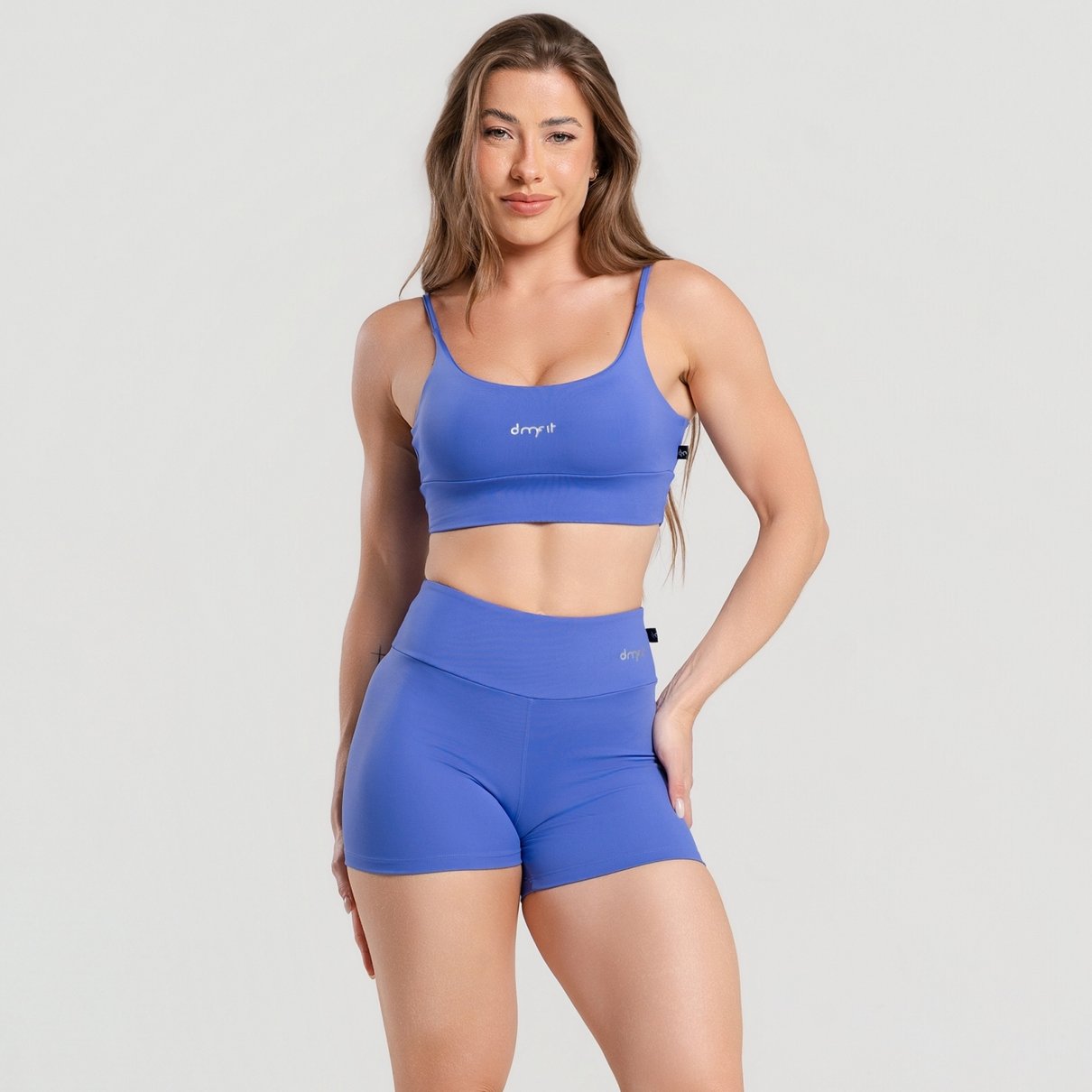 07 short fitness poliamida basico azul