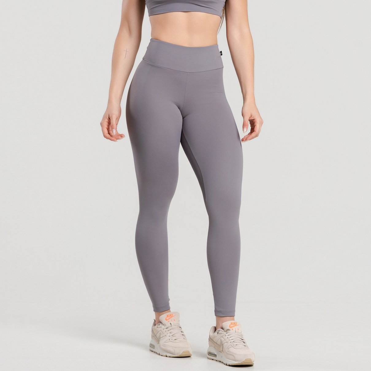 02 calca legging poliamida basica cinza