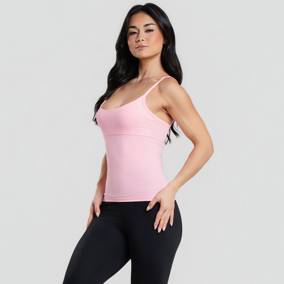 05 regata alca fina poliamida com entrada para bojo rosa bebe